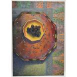 Dorothy Southern. Still life. Oil on board. Grapes in bowel. H.87.5 W.61cm