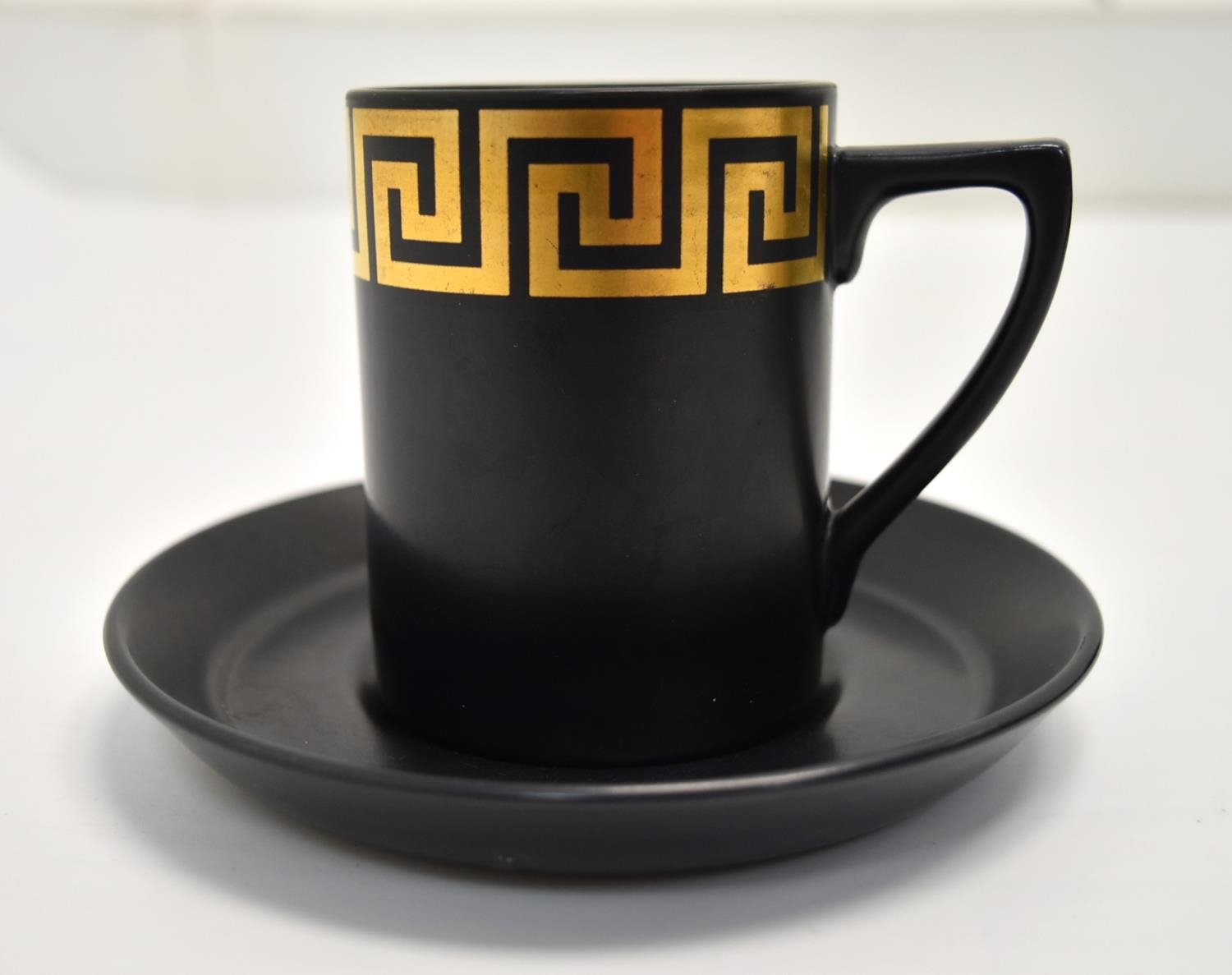 A 20th century Portmeirion twelve person part coffee set decorated with gilt painted Greek Key - Image 5 of 5