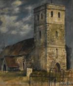Clifford Bayley (1969 -) Monkton Church, Kent, watercolour on paper, signed, title verso, framed and