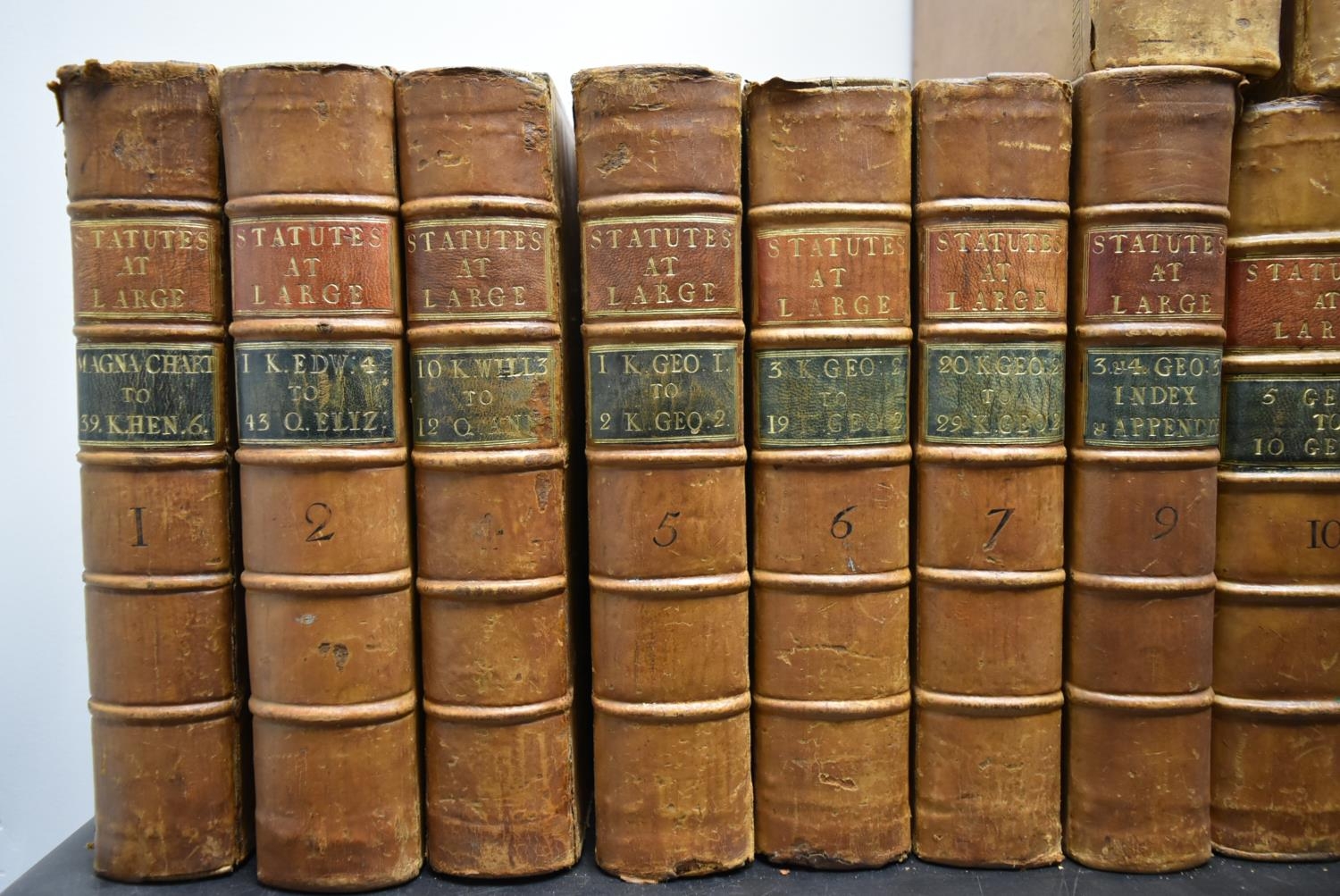 Statutes at Large, twenty four leather bound volumes relating to English law. (Missing volumes) - Image 2 of 5