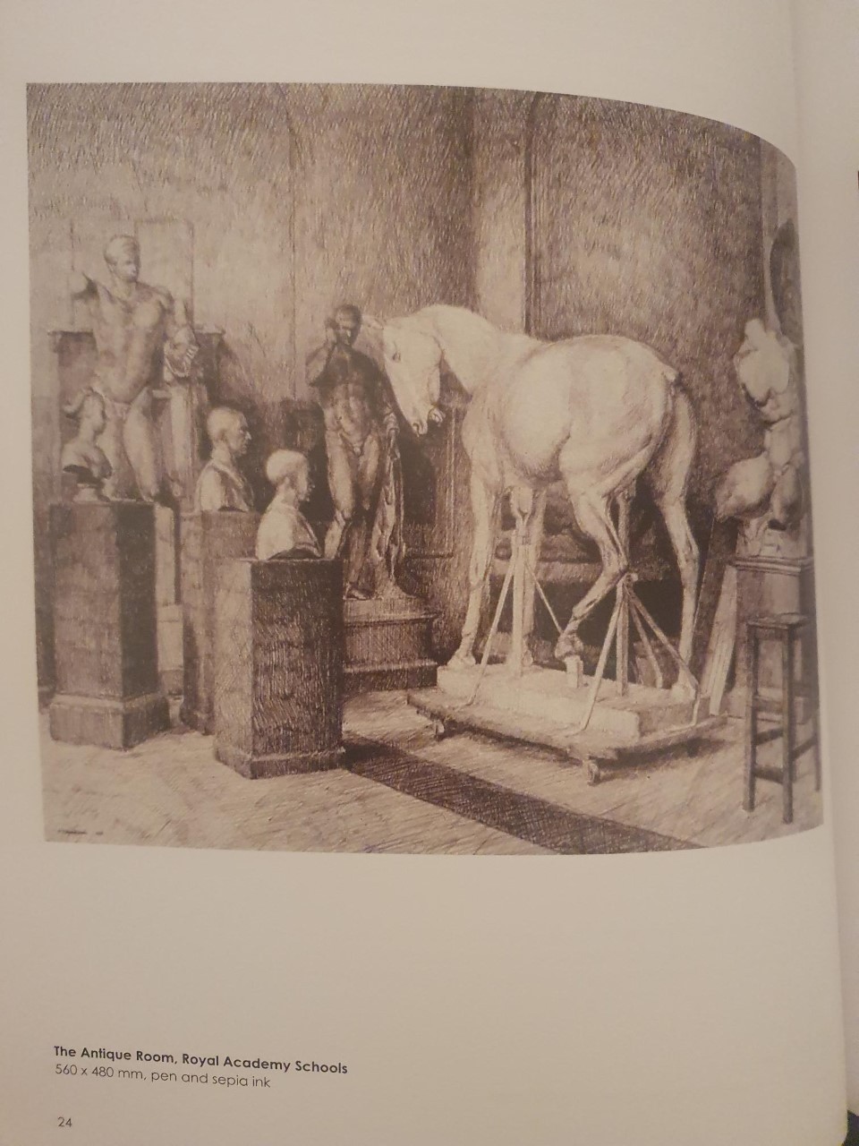 TREVOR FRANKLAND (British 1931-2011). Pen and sepia ink, The Antique Room, Royal Academy Schools, - Image 9 of 10