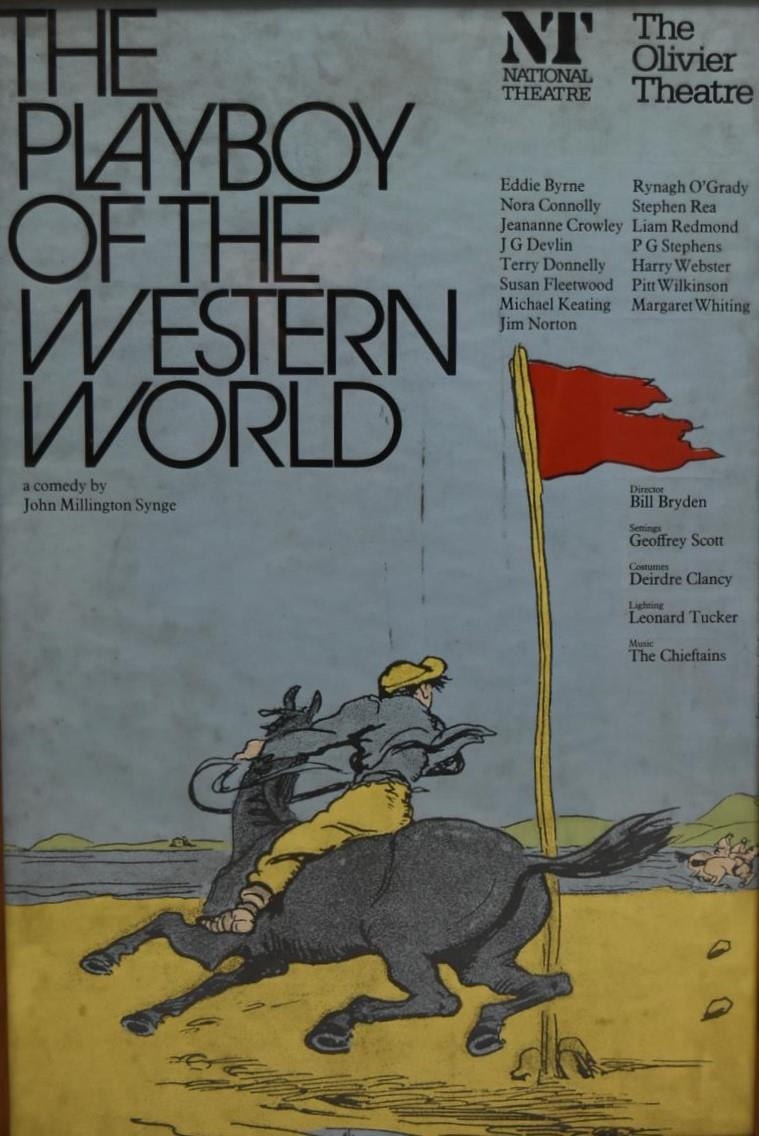 A National Theatre and Olivier Theatre framed theatre poster, The Playboy of the Western World