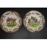 A pair of Royal Doulton seriesware plates depicting scenes after Hugh Thomson, marks verso. Dia.26.