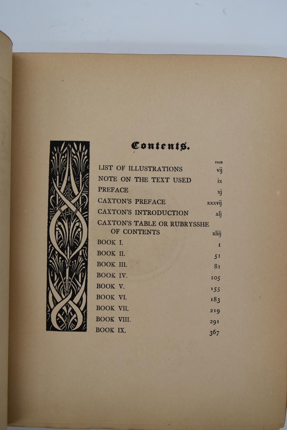 Audrey Beardsley 1893 - Morte Darthur Vol. 1 and 2; full leather binding with five raised bands on - Image 9 of 29