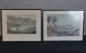 Henry Maplestone, New Plymouth, a coloured print, framed, together with a coloured print, Town of
