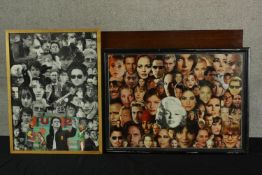 Foxy (Contemporary) two collages of photographs of U2 and assorted film stars, each signed and