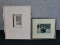 Indistinctly signed, 20th century, The Door, pencil signed limited edition 2/50 etching on paper,