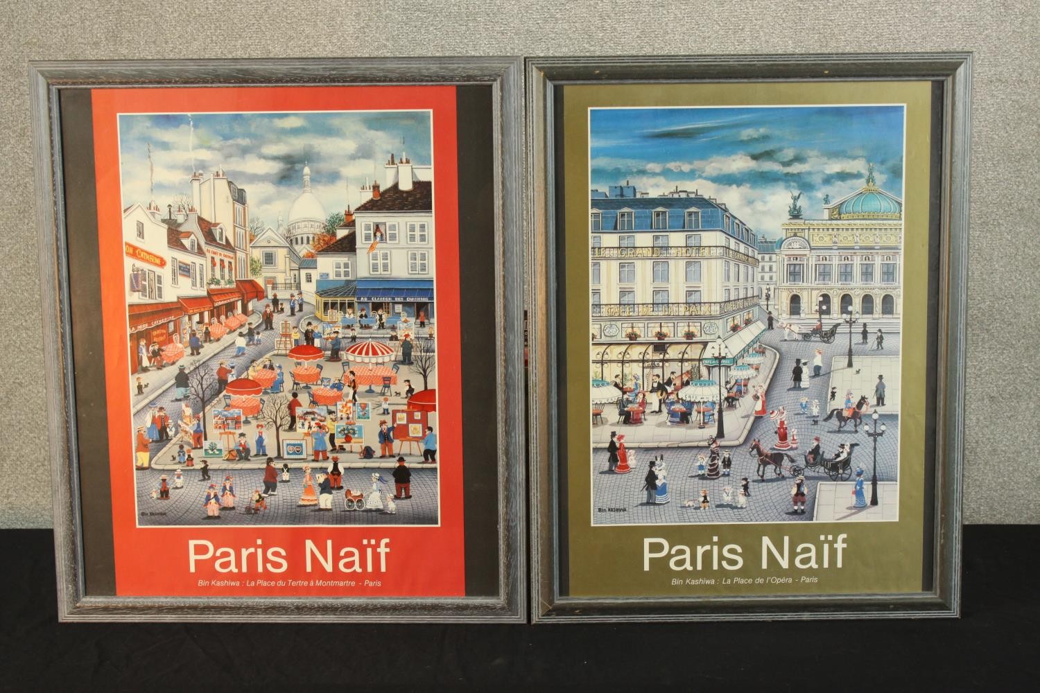 Bin Kashiwa (b.1944, Japanese) two mid 20th century coloured Paris-Naiff posters, La Place du Tertre