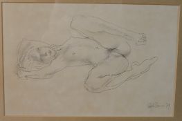 Ralph Brown (British, 1928-2013) Nude, a pencil life drawing of a nude female, signed and dated,