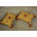 Two 19th century Aubusson style cushions. L.38 x W.48cm.