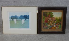 Jane Ledger (20th century) Bowling in the Park, pencil signed limited edition Artists Proof print,