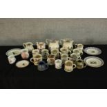 Assorted decorative Emma Bridgewater and other factory pottery kitchenwares to include cups and