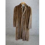 A ladies vintage ladies brown mink ladies full length jacket. H.120 W.50cm