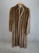 A ladies vintage ladies brown mink ladies full length jacket. H.120 W.50cm