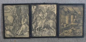 After Albrecht Dürer (German 1471-1528) Melencolia I, Knight Death & the Devil & Saint Jerome &