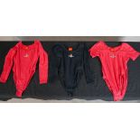 Two red and a black Vivienne Westwood leotards H.60 W.36cm