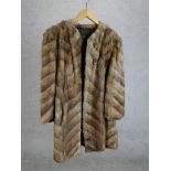 A ladies vintage brown fur ladies short jacket. H.83 W.50cm