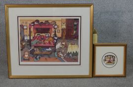 Linda Jane Smith. Two cat prints both framed and glazed and each signed and numbered. With