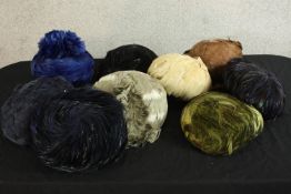 A collection of nine 20th century feathered women’s hats.