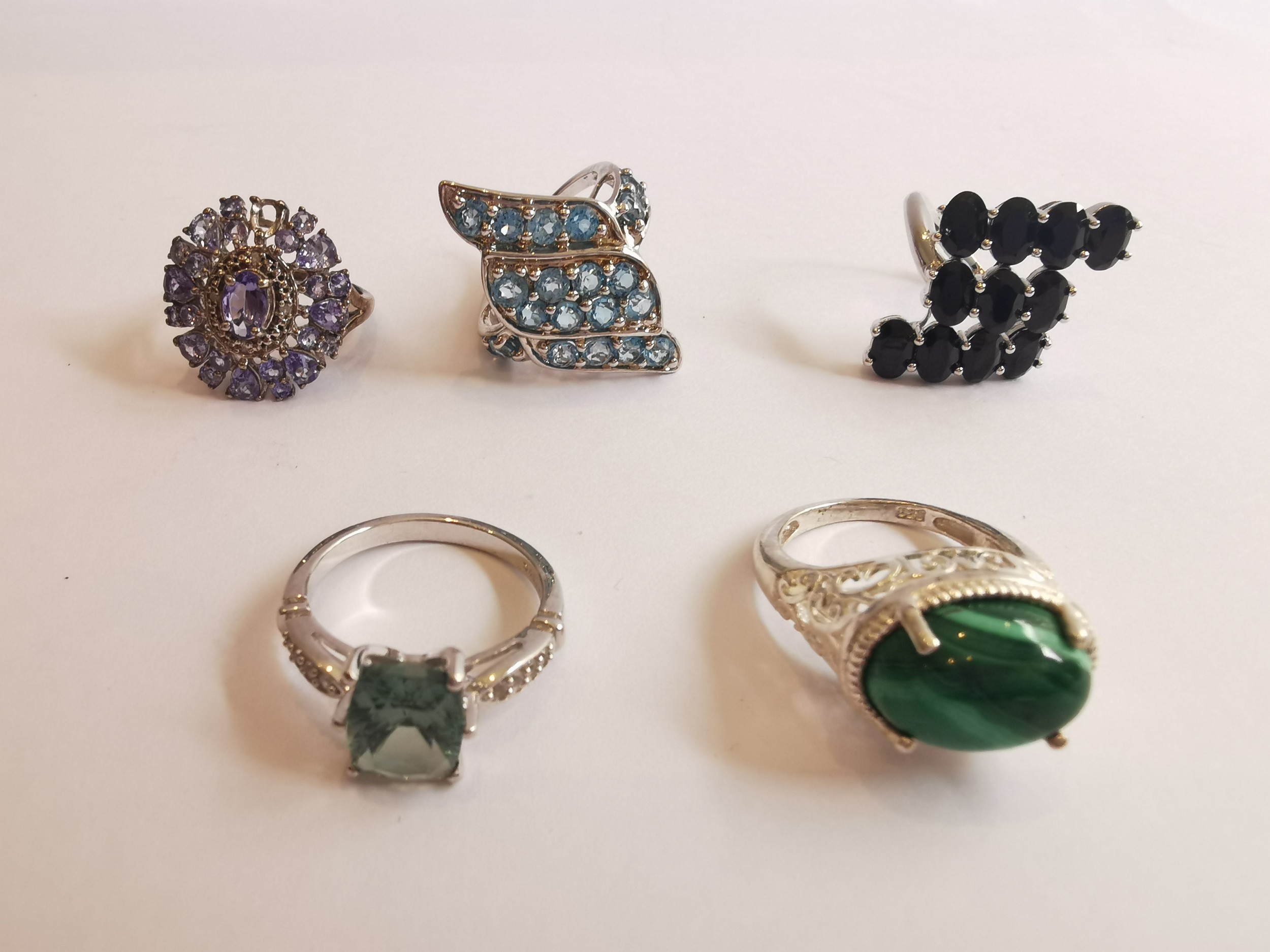 A collection of ten silver and gold plated silver dress rings some set with gemstones, including - Image 3 of 4