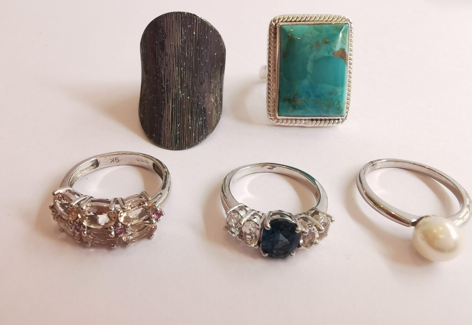 A collection of ten silver and gold plated silver dress rings some set with gemstones, including - Image 2 of 3