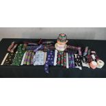 A large collection of approximately 330m of Danish embroidered silk folk costume ribbon, different