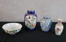 A 20th century Chinese porcelain baluster shaped vase, with red seal mark to base together with a