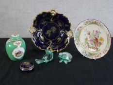 Assorted decorative ceramics to include a Copeland Spode bowl with floral decoration, a Limoges