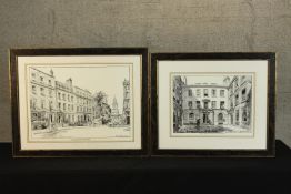 Devonshire Square, Bishopgate & Pauls Bakehouse, two 20th century black and white prints on paper,