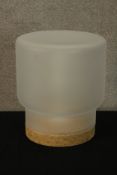 After Ilse Crawford, a vintage style frosted glass and cork table lamp. H.33cm.