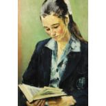 Peter Barrie Gross (British 1924-1987). Kings Norton Schoolgirl, oil on board, signed. H.57 W.46cm.