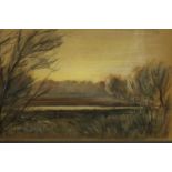Unknown artist, a framed and glazed, pastel, landscape, dated 1978 to verso, indistinctly signed.