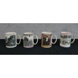 Four limited edition Wedgwood porcelain commemorative tankards to include the York Mug