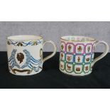 Two limited edition Wedgwood limited edition porcelain tankards designed by Richard Guyatt to