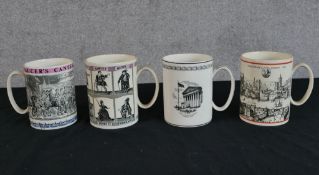 A collection of four literary themed Wedgwood mugs. Featuring William Shakespeare and Geoffrey