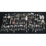A large assortment of silver plated flatware and utensils etc. H.5.5 W.32cm largest
