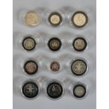 A small quantity of late 20th century silver proof British coins.