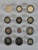 A small quantity of late 20th century silver proof British coins.