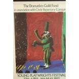 Young Playwrights Festival 27th April - 16th May 1982, a framed coloured poster depicting David