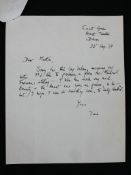 Ted Hughes 1930 – 1998. A hand written letter from Ted Hughes to the editor of the Ambit Magazine,