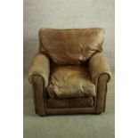 Armchair?, leather upholstered, vintage style. H.85cm.