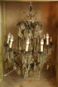 French 19th century traditional chandelier. Seven arms extending from the stem and carrying seven