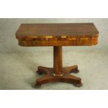 Rosewood foldover games/card table, William IV. H.70 W.89 D.89cm.