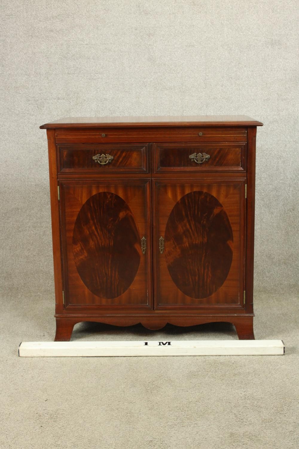 A contemporary Regency style twin door entertainment cabinet complete with with turntable, amp, - Image 2 of 6