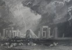 Robert Wallis after Joseph Mallord William Turner (British, 1775-1851), Stonehenge, a framed black