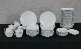 A large mixed collection of bone china made by Verbano, Johnston Brothers and others. The largest of