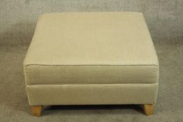 Footstool, contemporary, fabric upholstered H.42 W.80 D.80cm.