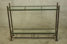 Console table, contemporary glass and metal. H.74 W.92cm.