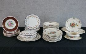 Assorted decorative dinnerwares to include Villeroy & Boch, George Jones & Sons and Solianware. H.