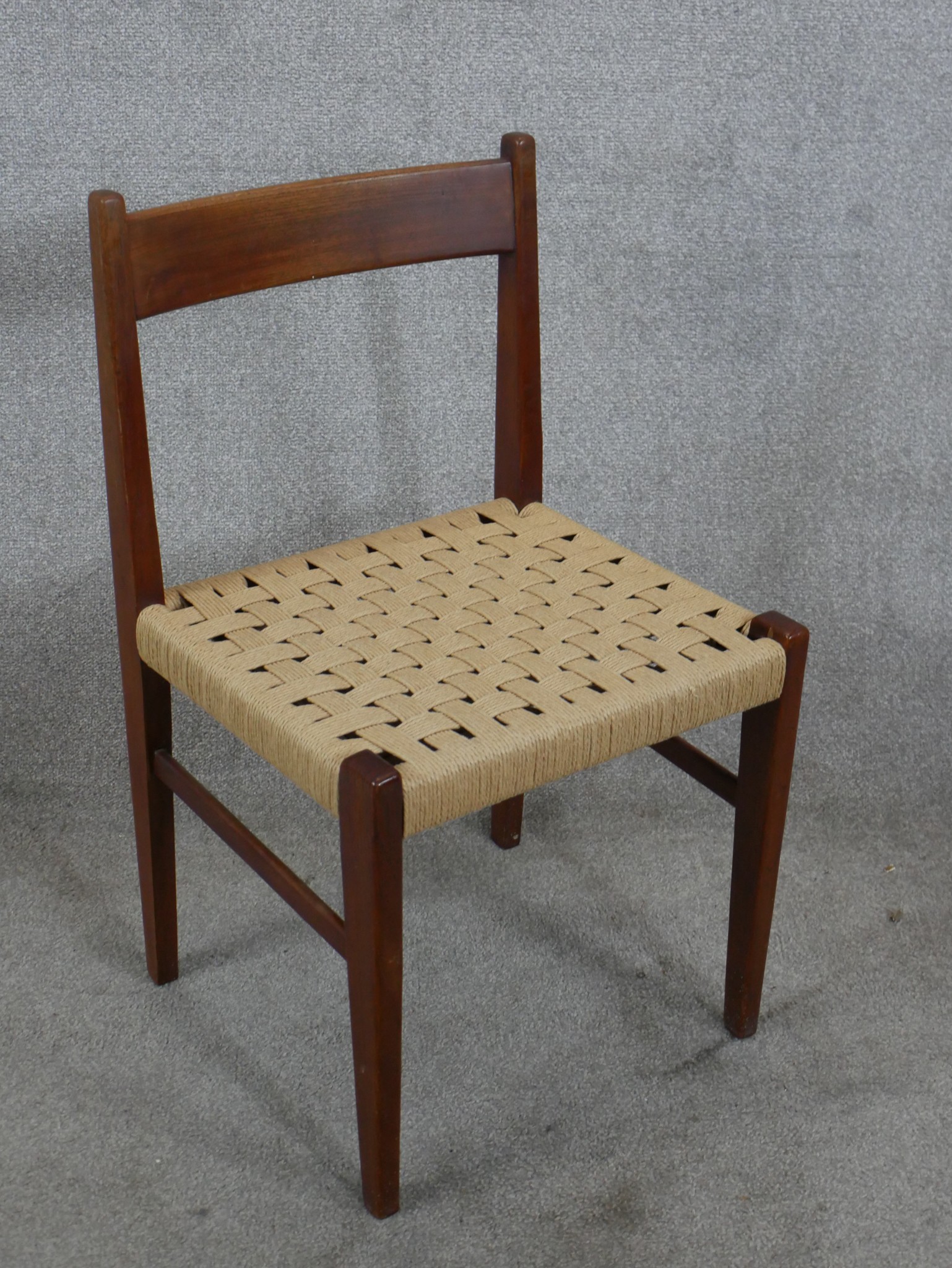 Dining chairs, set of six mid century Danish teak. - Image 4 of 7